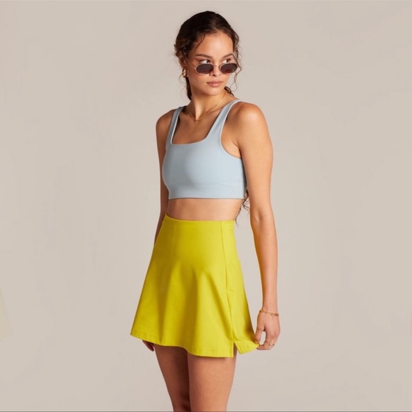 girlfriend collective Dresses & Skirts - Girlfriend Collective High Rise Compression Sport Skort Chartreuse Size L